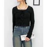 ブラック | レースレイヤードプルオーバー | FUN