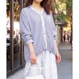 ネイビー系 | レースハリツケブラウス | FUN