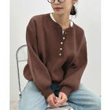 ブラウン | ゴールドボタンが映える。ヘンリーネックニットPO | futier land