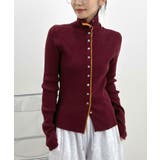 ボルドー | ボタンデザインタートルニット | futier land