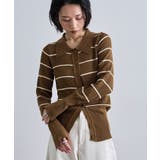 ブラウン | ボーダーポロ衿ニット | futier land