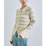 オフホワイト | ボーダーポロ衿ニット | futier land