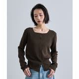 ダークブラウン | スクエアニットカーディガン | futier land