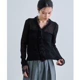 ブラック | レースドッキングシアーカーディガン | futier land