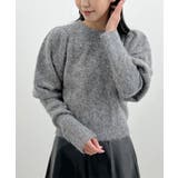 チャコールグレー | モヘアパフスリーブニットトップス … | futier land