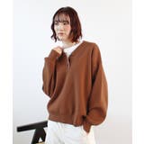 スウェットライク ヘンリーネックニット | futier land | 詳細画像1