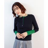 ヘンリーネック配色リブニットトップス | futier land | 詳細画像8 