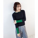 ヘンリーネック配色リブニットトップス | futier land | 詳細画像9 