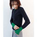 ヘンリーネック配色リブニットトップス | futier land | 詳細画像10 