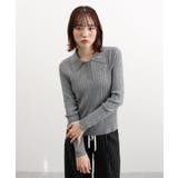 ロゴ刺繍ケーブルポロニット | futier land | 詳細画像3 