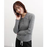 ロゴ刺繍ケーブルポロニット | futier land | 詳細画像5 