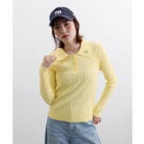 イエロー | ロゴ刺繍ケーブルポロニット | futier land