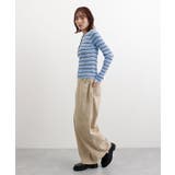 ヘンリーネック配色ボーダーリブニット | futier land | 詳細画像13 