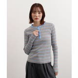 ヘンリーネック配色ボーダーリブニット | futier land | 詳細画像6 