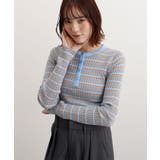 ヘンリーネック配色ボーダーリブニット | futier land | 詳細画像16 