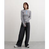 ヘンリーネック配色ボーダーリブニット | futier land | 詳細画像17 