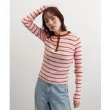 ヘンリーネック配色ボーダーリブニット | futier land | 詳細画像9 