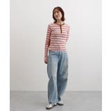 ヘンリーネック配色ボーダーリブニット | futier land | 詳細画像21 