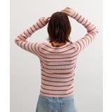 ヘンリーネック配色ボーダーリブニット | futier land | 詳細画像22 