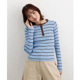 ヘンリーネック配色ボーダーリブニット | futier land | 詳細画像4 