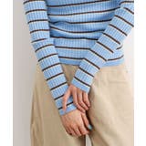 ヘンリーネック配色ボーダーリブニット | futier land | 詳細画像12 