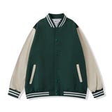 グリーン×アイボリー | Varsity Light Jacket | AVENT