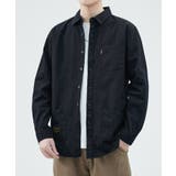 ブラック | Cotton Work Shirt Jacket | AVENT