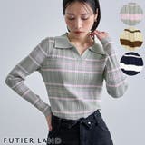 グレー | ボーダー襟付きニット | futier land