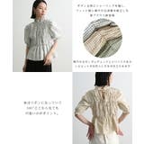 チェック柄シャーリングブラウス | futier land | 詳細画像4 