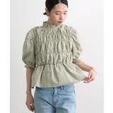 チェック柄シャーリングブラウス | futier land | 詳細画像11 