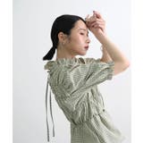チェック柄シャーリングブラウス | futier land | 詳細画像13 