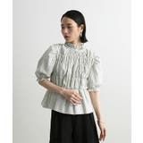 チェック柄シャーリングブラウス | futier land | 詳細画像14 