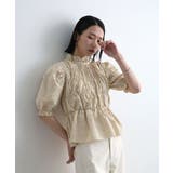 チェック柄シャーリングブラウス | futier land | 詳細画像19 