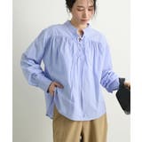 ブルー | レースアップブラウス | futier land