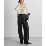 ブラック | セータープレスタックハイウエストスラックス | futier land