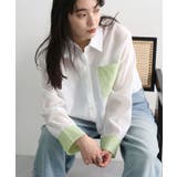 配色シアー短丈シャツ | futier land | 詳細画像15 