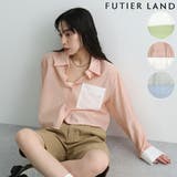 ピンク | 配色シアー短丈シャツ | futier land