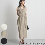 グレージュ | [前後2way]ベルト付きロングワンピース | futier land