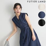 インディゴ | ベルト付きデニムワンピース | futier land