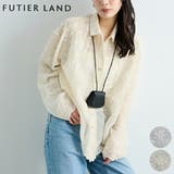ベージュ | 花レースシアーシャツ | futier land