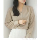 パールVネック長袖ブラウス | futier land | 詳細画像5 