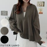 チャコールグレー | ハーフジップ長袖ニットプルオーバー | futier land