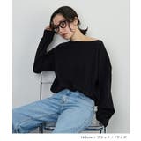 ブラック | ボートネックオフショルニット | futier land