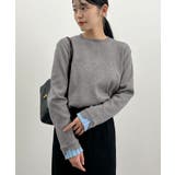 大人さりげないバイカラー。袖フリルニットトップス | futier land | 詳細画像29