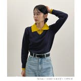 こなれ感出せる配色ニット。レイヤード風ポロニットトップス | futier land | 詳細画像9
