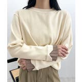 大人さりげないバイカラー。袖フリルニットトップス | futier land | 詳細画像16