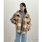 季節感をプラス。チェック柄ボアコート | futier land | 詳細画像24 