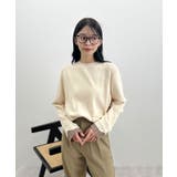 大人さりげないバイカラー。袖フリルニットトップス | futier land | 詳細画像22