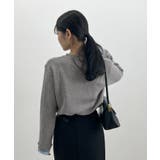 大人さりげないバイカラー。袖フリルニットトップス | futier land | 詳細画像31