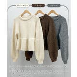 ふんわり袖で可愛さUP。ボリューム袖ペプラムニットトップス | futier land | 詳細画像2 